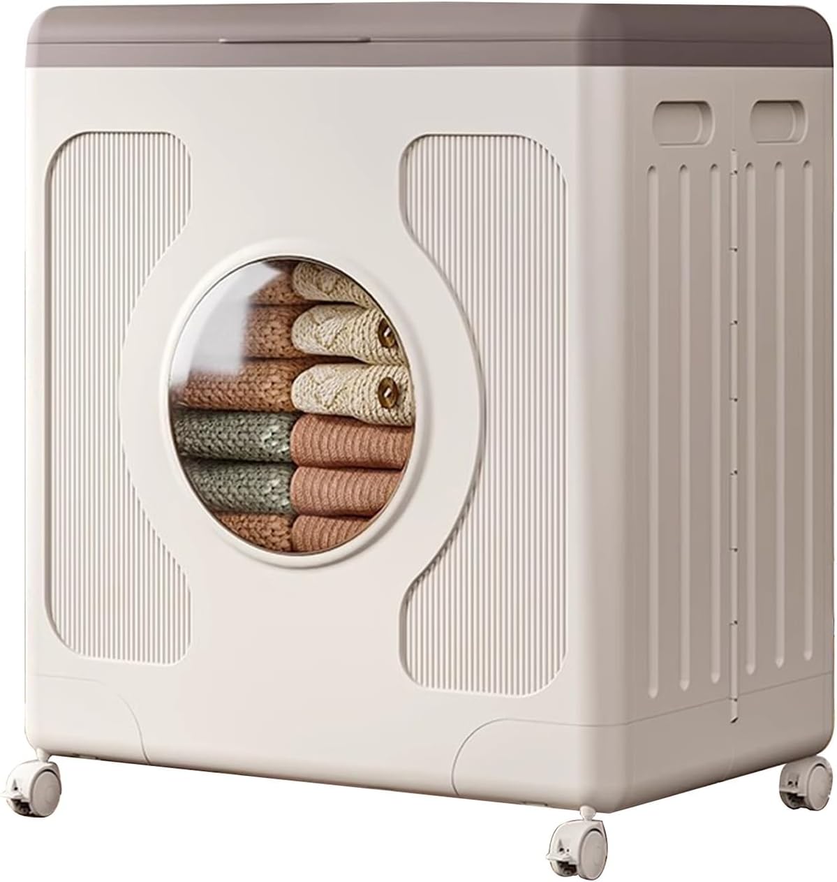 Modern Folding Large Storage Box 160L With Lid And Wheels, Storage Bin For Clothes And Blankets Organization, Plastic Storage Cabinet For Home Office