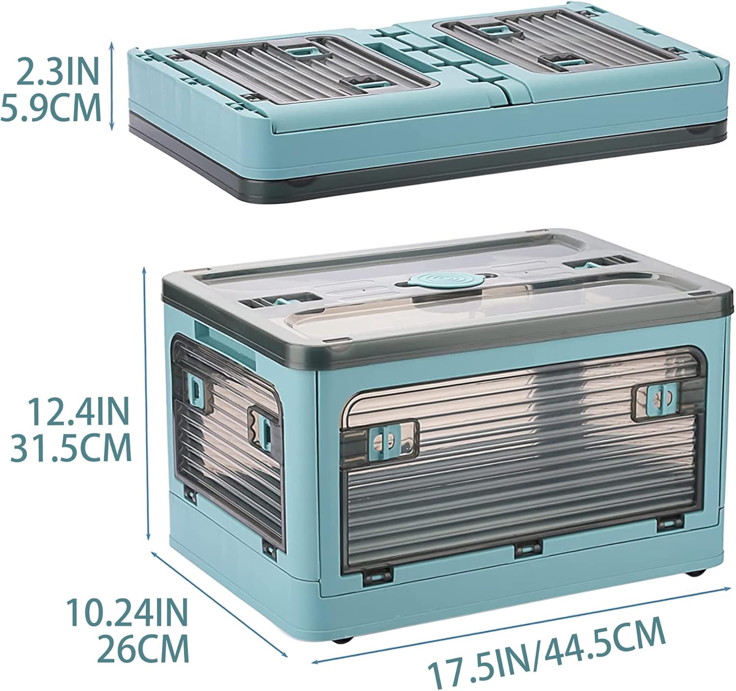 Collapsible Storage Bins,Storage Bins with Lids,Stackable 8.2Gal Folding Storage Box - Image 2