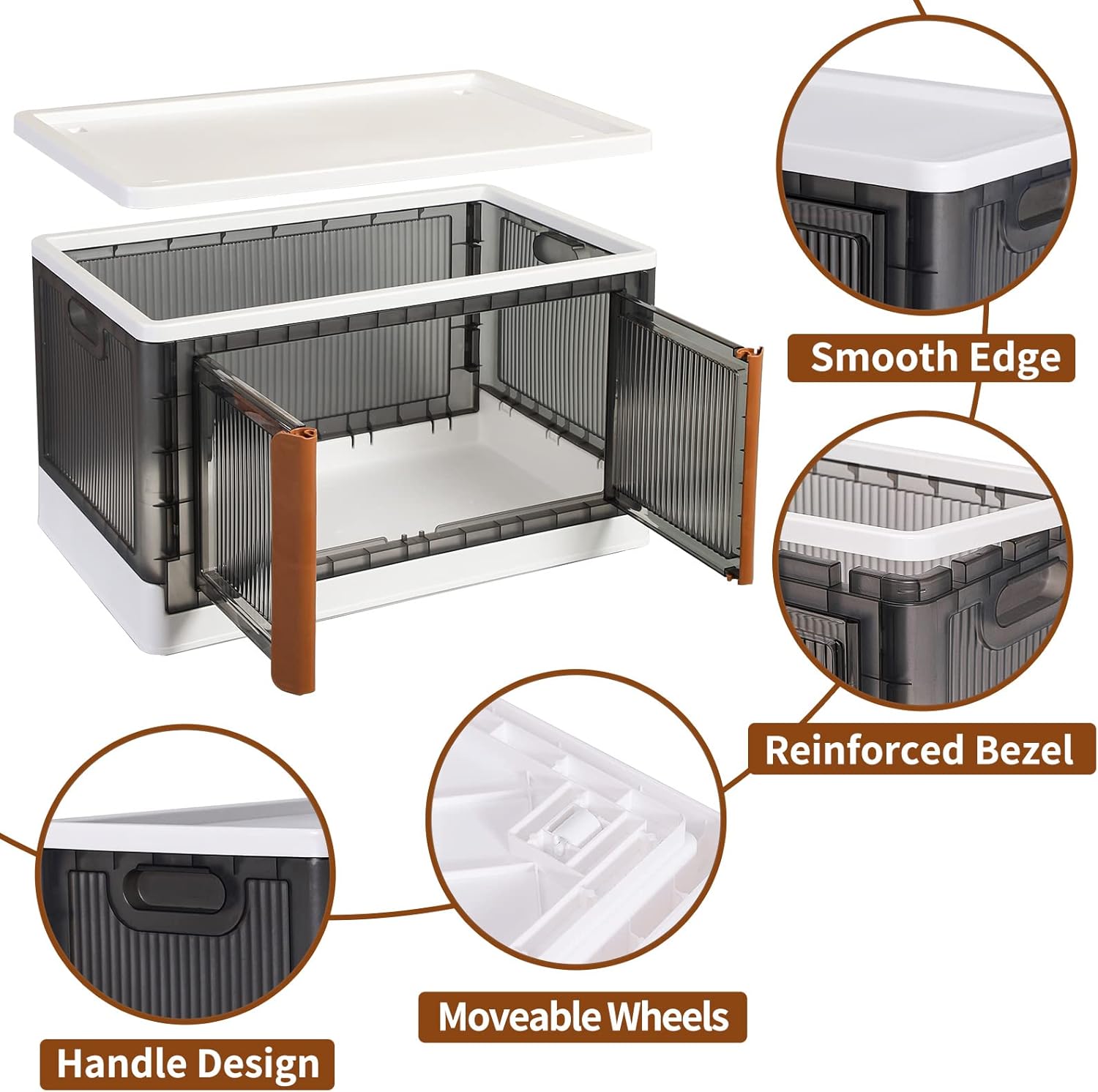 Storage Cabinet - Room Organizer, Plastic Shelves Organizer, Storage Bins with Lids, Collapsible Outdoor Storage Box, 19 Gal Office Organization, Stackable Bookshelf, 4 Pack Cube Storage Organizer - Image 2
