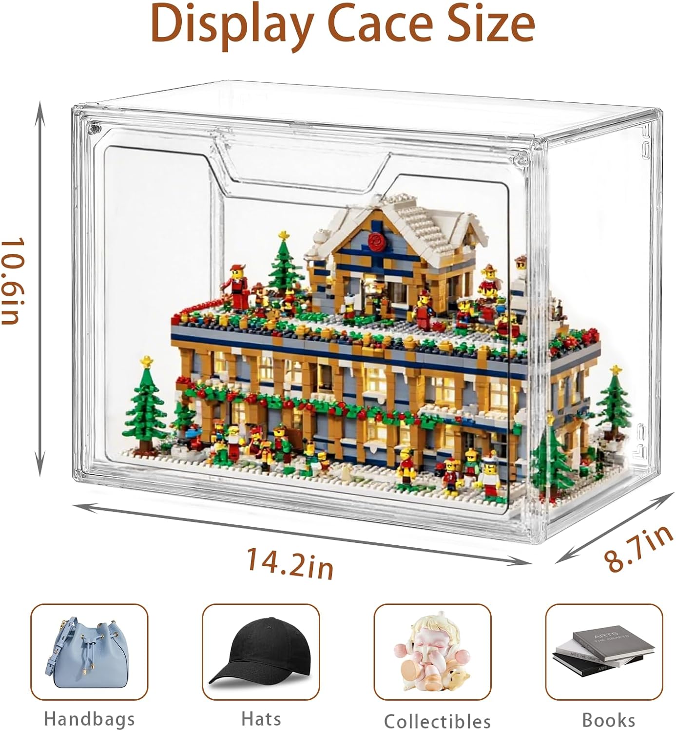 3 Pack Clear Storage Bins with Lids, Storage Containers with Magnetic Door, Stackable Acrylic Display Case for Handbags, Cosmetic, Multifunctional Storage Boxes for Dorm, Living Room, Bedroom Storage - Image 2